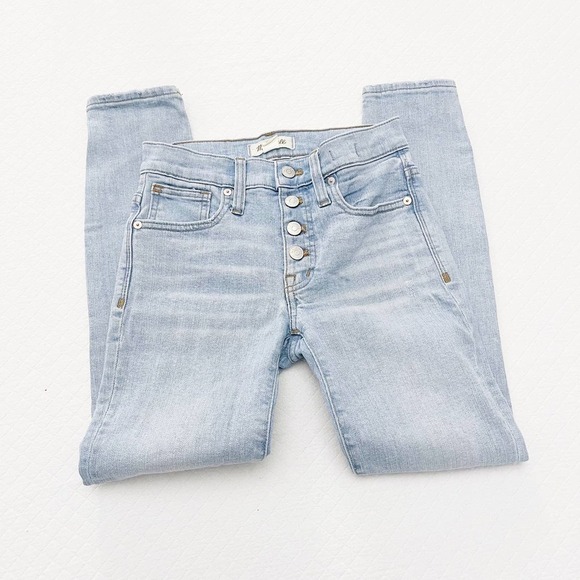 Madewell 9" High Rise Skinny Denim Jeans Button Fly Light Wash SZ23 - Picture 5 of 9